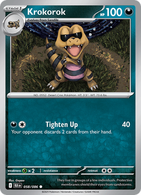 Krokorok 058 Poké Ball Holo - Black Bolt