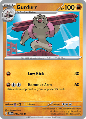Gurdurr 048 Poké Ball Holo - Black Bolt