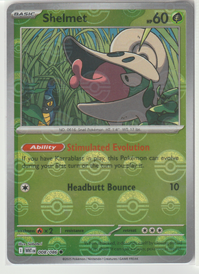 Shelmet 008/086 Poké Ball Holo - White Flare