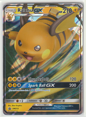 Raichu GX SM213 Hidden Fates Tin Promo