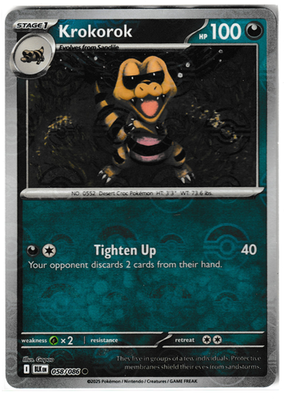 Krokorok 058/086 Poké Ball Holo - White Flare